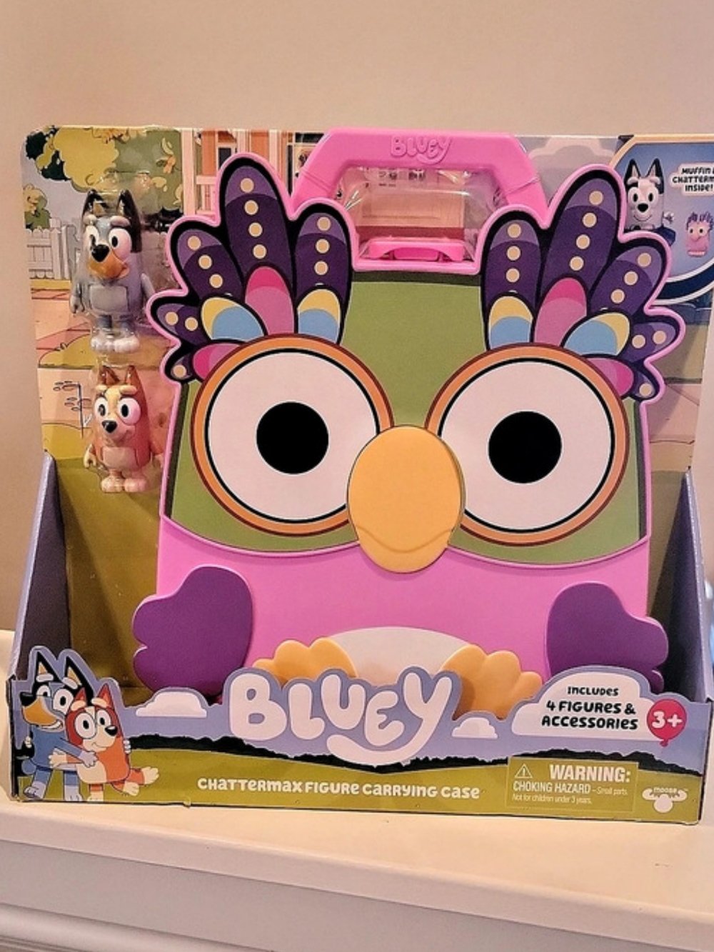Bluey Chattermax Figure Carrying Case Pink & Purple